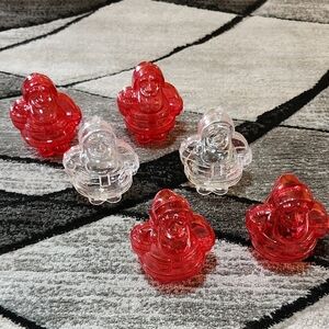 VINTAGE SANTA CLAUS SHAPED SET-OF-6 PLASTIC FILLABLE CHRISTMAS ORNAMENTS PRICE F